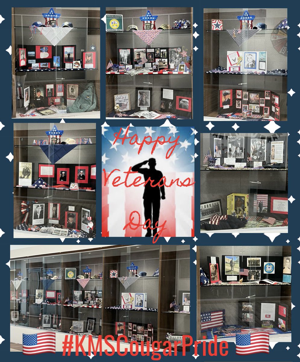 🇺🇸Home of the FREE Because of the BRAVE!🇺🇸 <a href="/HumbleISD_KMS/">Kingwood Middle</a> Proudly  Honors ALL who SERVE!🎖Please take a moment to visit our #VeteransDay display!🎖🇺🇸#KMSCougarPride #ThankYouForYourService #HonoringAllWhoServe #RedWhiteBlue