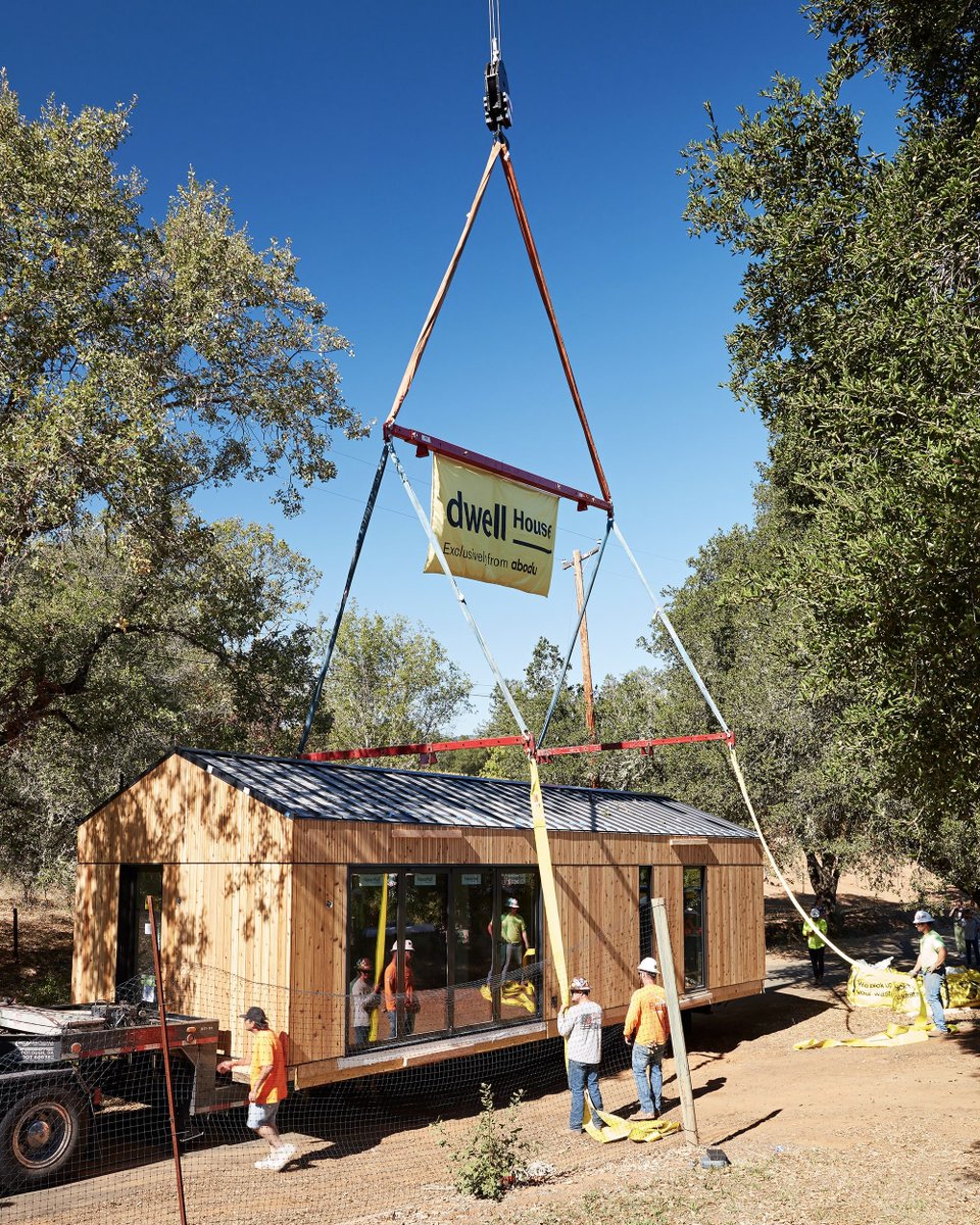 MyAbodu's tweet photo. The Dwell House, exclusively from Abodu, being delivered in Healdsburg, CA. Born from a collaboration between Abodu, @normarchitects, and @dwell, the Dwell House comes with a California-meets-Copenhagen aesthetic and curated design touches throughout.
#prefab #adu #backyardhome https://t.co/o2lLtMLbiM