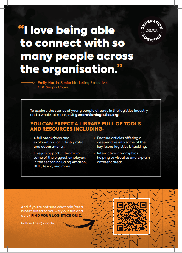ServiceLeaderBC's tweet photo. Are you interested in a career in Logistics?

Visit https://t.co/J3uBPdwUAS for more information or if you’re not sure what role or area 
is best suited to you - see the QR code on the flyer to  FIND YOUR LOGISTICS! https://t.co/7w7VNYO7Sv