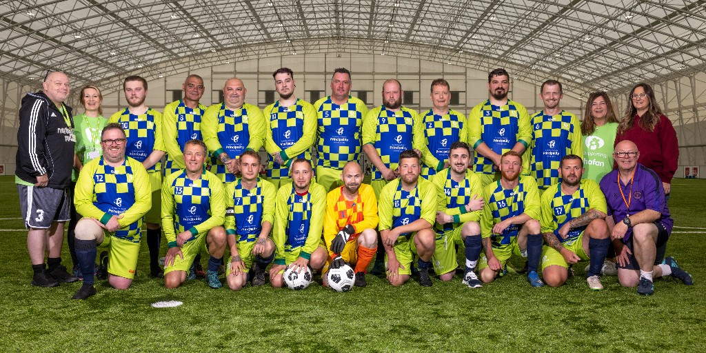 PrincipalityBS's tweet photo. This Saturday 12th, team @PrincipalityBS will go up against our charity partner @tyhafan Dad’s football team in a friendly, all in the name of charity!  ⚽
 
Fancy watching the match?

Location: 4G Astro Turf all weather pitch in Ystrad Mynach, CF82 7GP.
Time: 2pm Kick Off https://t.co/ZZre8ObiNw