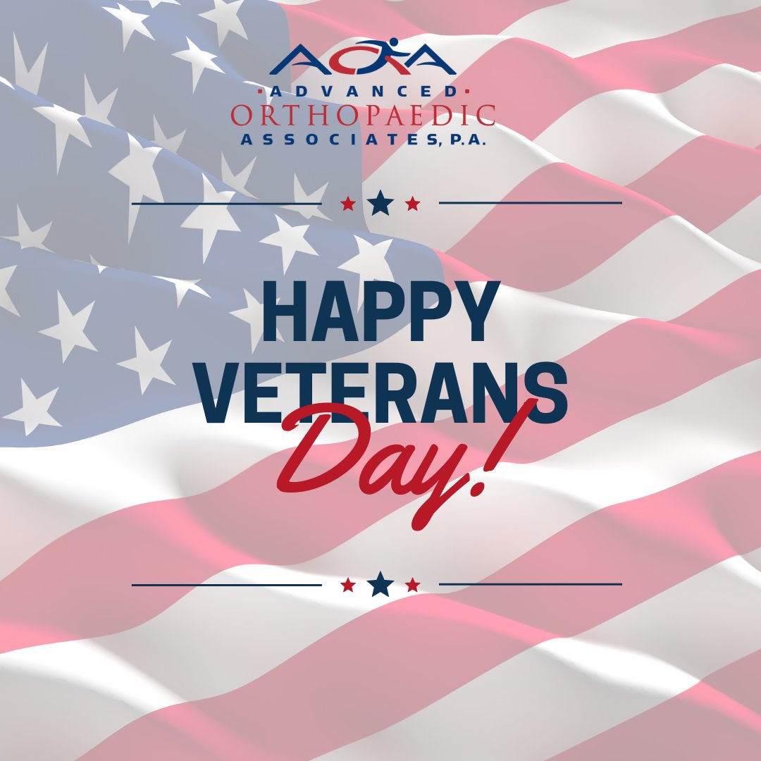 Happy Veteran's Day! We are open today until noon. Give our office a call to schedule your next appointment with us today - (316) 631-1600 or visit us online to learn more AOAortho.com!