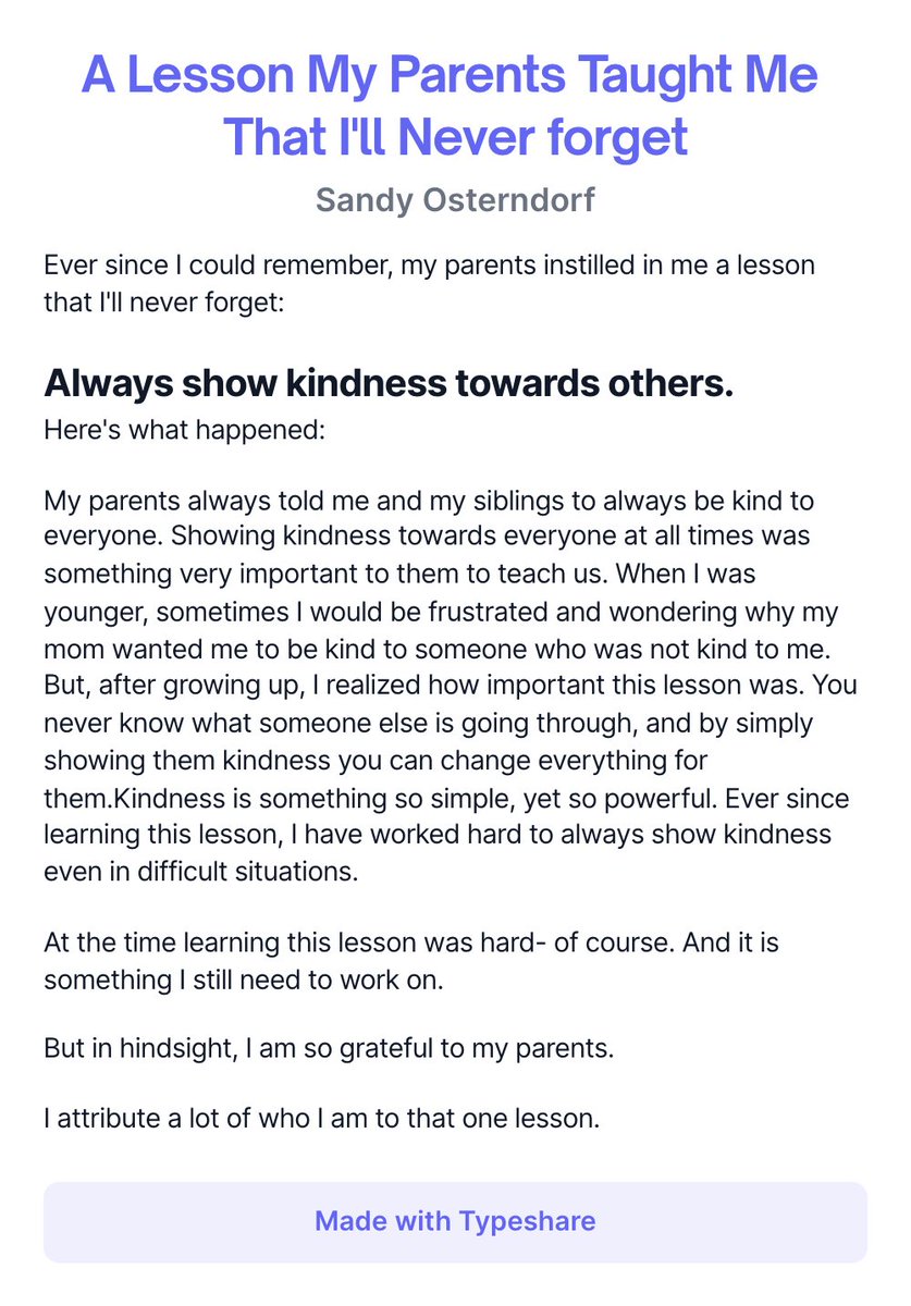 sao8607's tweet photo. A Lesson My Parents Taught Me That I'll Never Forget https://t.co/Tq0PrJa12u