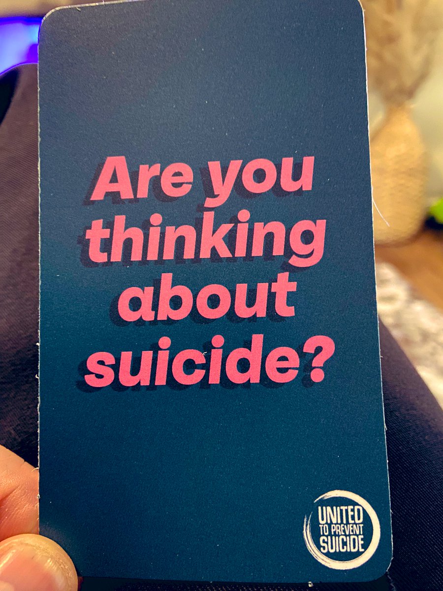 AllanHami83's tweet image. A pocket sized card - Containing life changing advice &amp;amp; guidance absolutely invaluable to start that difficult conversation 

‼️ALERT ‼️ 
✅Ask 
✅Listen &amp;amp; show you care 
✅Encourage to get help
✅Right Now 
✅Tell Someone 

#UnitedToPreventSuicide @TalkToSaveLives