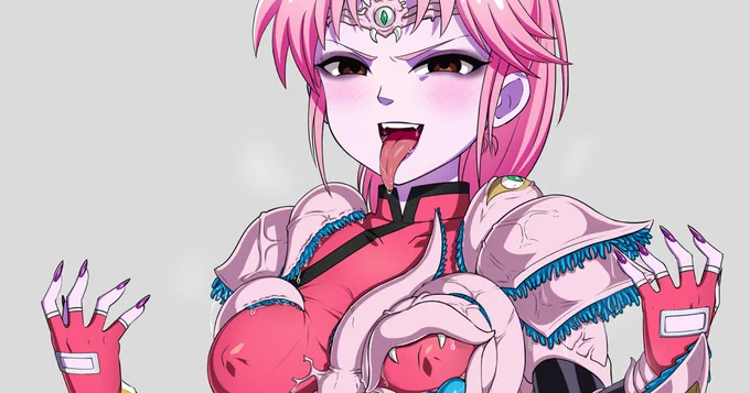 触手鎧マァム(支援サイト更新)
pixivリクエストで描かせていただきましたー。表情差分や魔物化肌差分がありますー。 