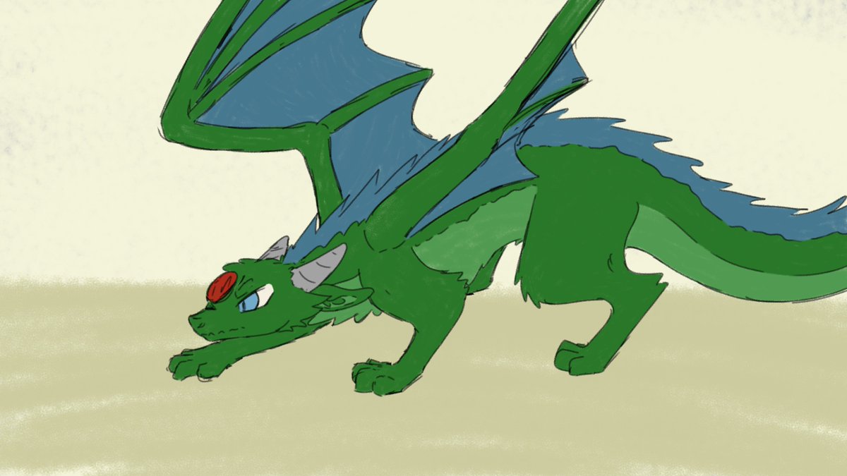 It's my dragon again! With a colored sketch this time :3
(i kinda did a stupid there and forgot to save the wip... welp)