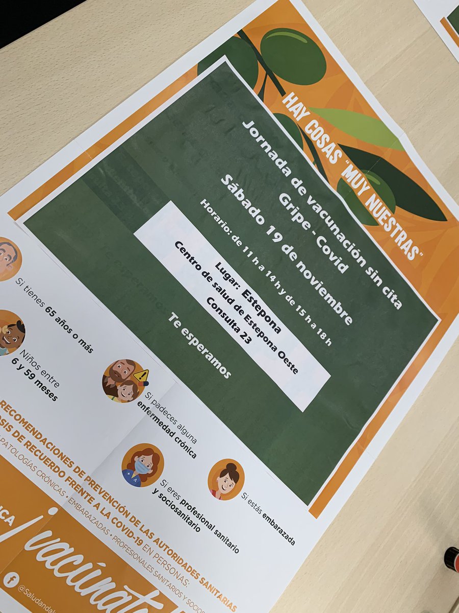 DSAPCostadelSol's tweet photo. ¿Quieres vacunarte y no encuentras el momento? El sábado 19 de noviembre celebraremos una jornada de vacunación sin cita en los centros de salud de Estepona Oeste, San Pedro Alcántara , Albarizas, Lagunas, Arroyo de la Miel y San Miguel. Te esperamos. #Gripe #Covid #SinCita https://t.co/DV5k2vwSEg