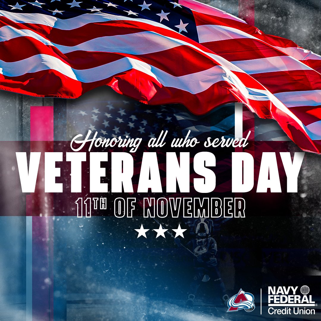 Avalanche's tweet photo. We honor our Veterans today and every day for their service.

We thank those who are currently serving as well for the sacrifices they make. https://t.co/cWWMTU0q6l