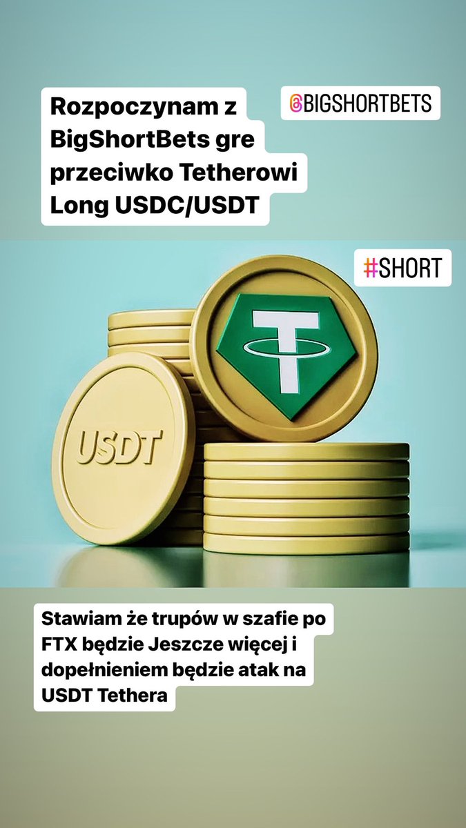 rafal_zaorski's tweet image. Będę rozgrywać razem z @bigshortbets potencjalne kłopoty Tethera czyli Long USDC/USDT. Stawiam że Trupów w szafie jest więcej i kolejną ofiarą może stać się tether. Drzwi są bardzo wąskie #bigshort #tether