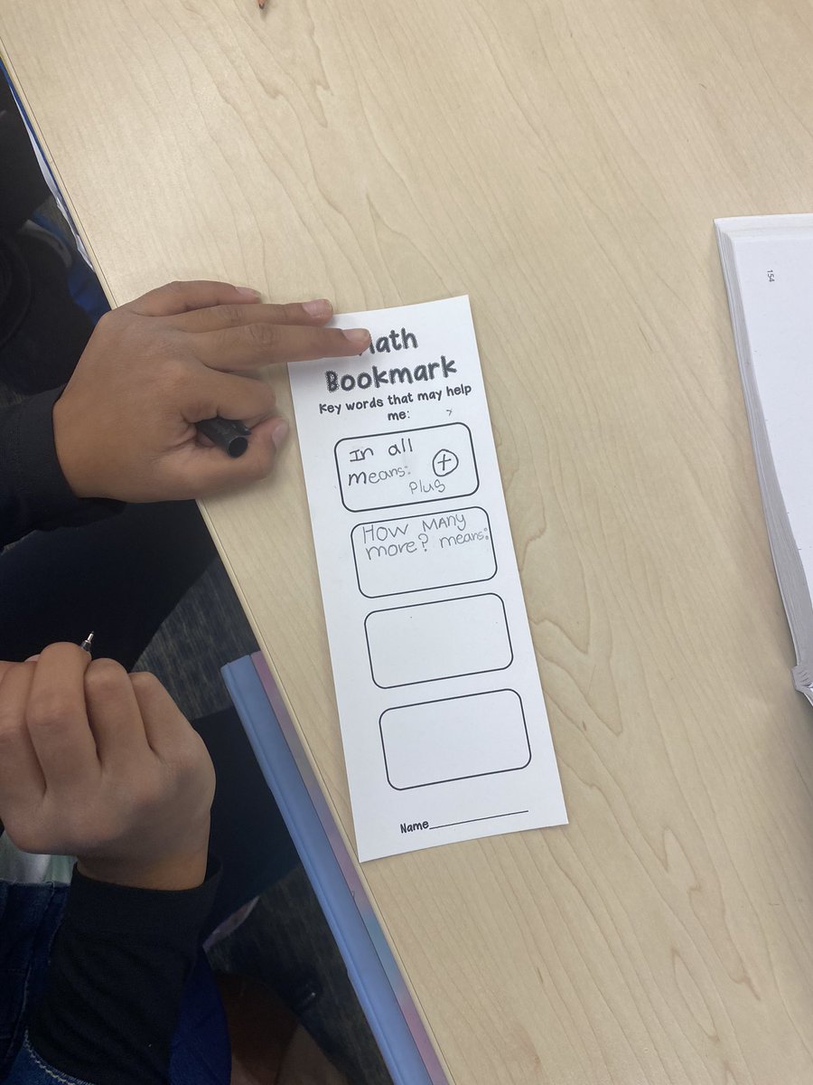 making math bookmarks to help with new vocabulary we are learning 🤩