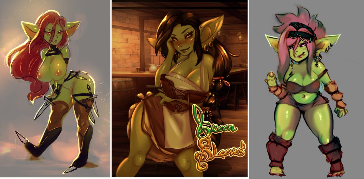 StarvedGobos's tweet photo. @BooTeaClapBear Crazy well deserved!!! all your designs are always so cute and fun💚💚💚💚

Tossing in a few from a game we're working on!

From left to right:
Assassin who tried to rob the tavern!
Tavern Wench who was annoyed by that!
And the Tiniest Kleptomaniac using it all as a distraction! https://t.co/R3SHiD6UXy