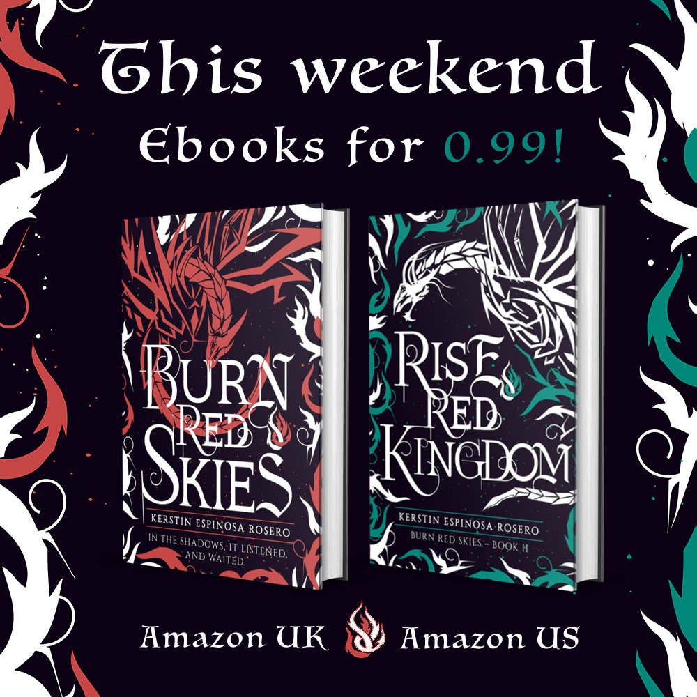 🎉 BURN RED SKIES BDAY 🎉 

To celebrate, both BURN RED SKIES and RISE RED KINGDOM will be 0.99 on Amazon UK and US all weekend! 🔥 

Check them out if you're into... 

🐉 interdimensional dragons
⚔️ airship smugglers
✨ elemental magic 
🎲 shenaniganry
