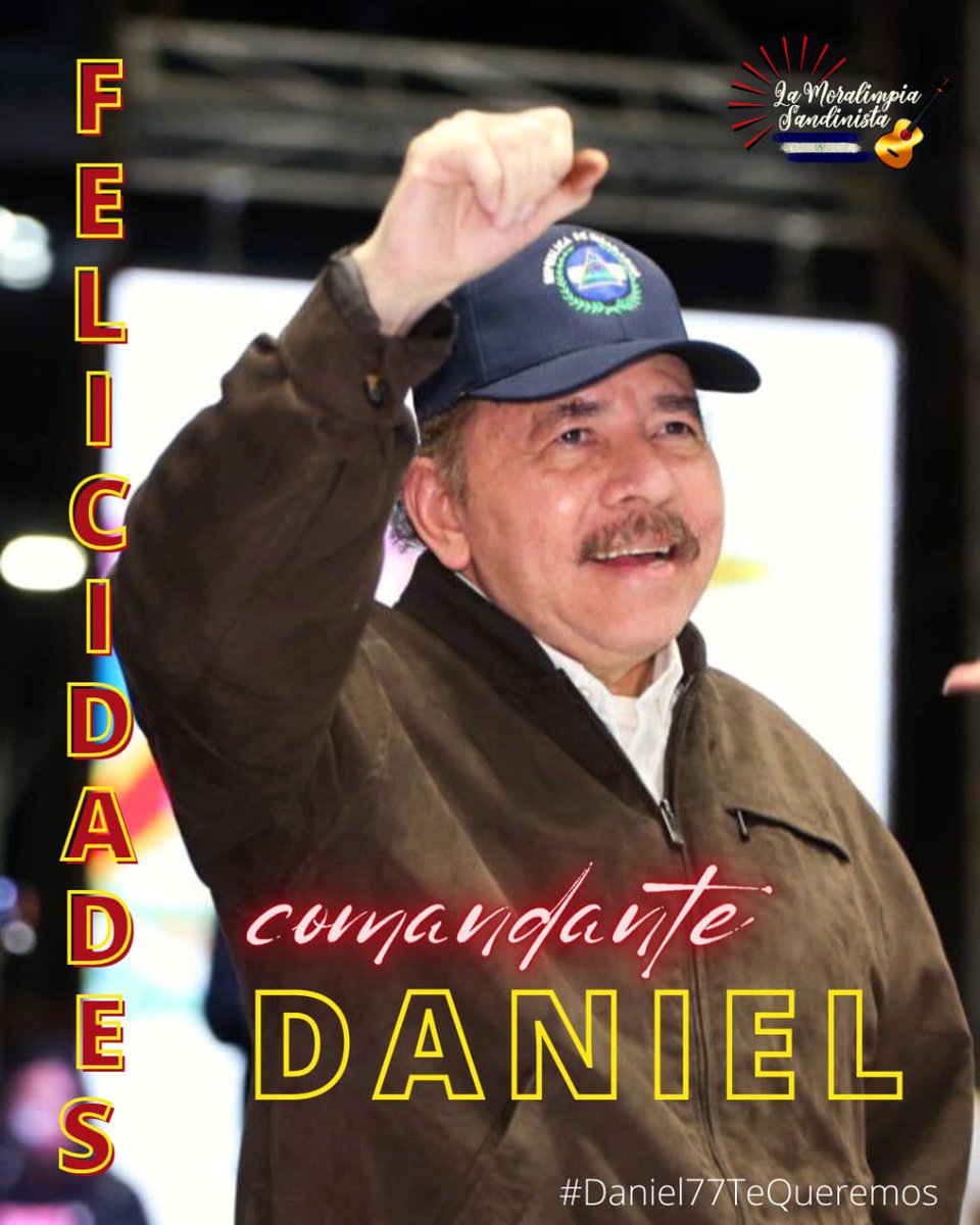 #UnidosVencemosVenceremos 
11 de noviembre de 1945 nace en la Libertad, Chontales el Comandante Presidente José Daniel Ortega Saavedra. #Daniel77TeQueremos Felicidades Comandante! <a href="/corpav_m/">Carnitas ❤🖤❤🇳🇮</a> <a href="/Negrita_Brooks/">Quelra Brooks 🏝</a> <a href="/MarcioVargasA/">꧁☬Marcio Vargas Arana☬꧂</a>