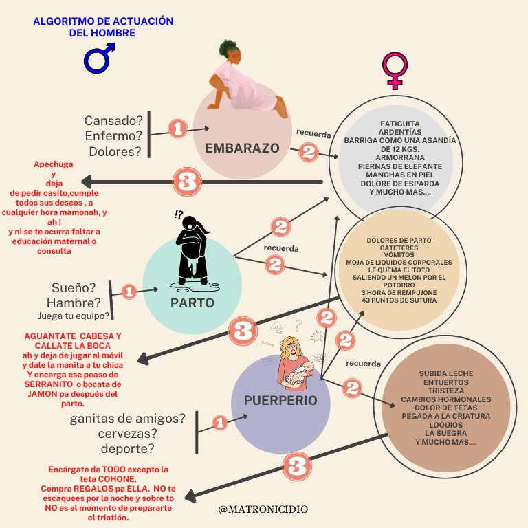 matronicidio's tweet photo. Como os veo a los padres una mihita descolocaos os agrego el algoritmo de actuación durante el proceso. https://t.co/HsK1ne9LT8