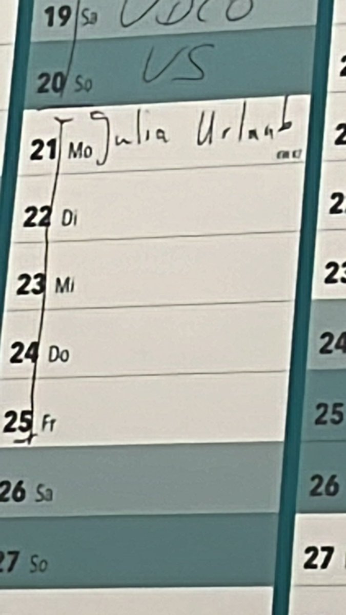 Bestes Gefühl das zu sehen wenn man auf den Arbeitskalender guckt :)