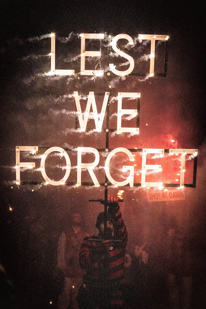 SouthoverLewes's tweet photo. Remembering, Remembering on this Armistice Day. As part of #SouthoverBonfireSociety events we hold two important services of remembrance for the dead of the two World Wars. This year, we also honoured Queen Elizabeth II. #lestweforget #wewillrememberthem #sussexbonfire #lewes https://t.co/puKFRbBNuI