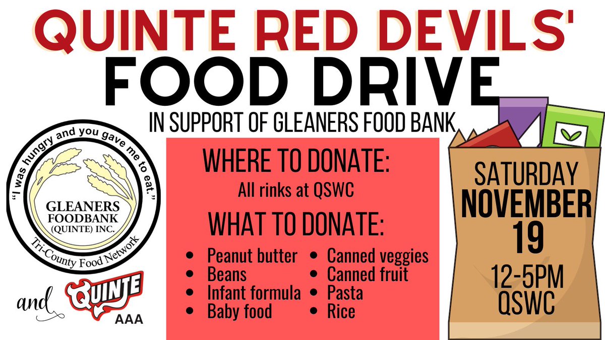QRD Food Drive for Gleaners Food Bank at QSWC…