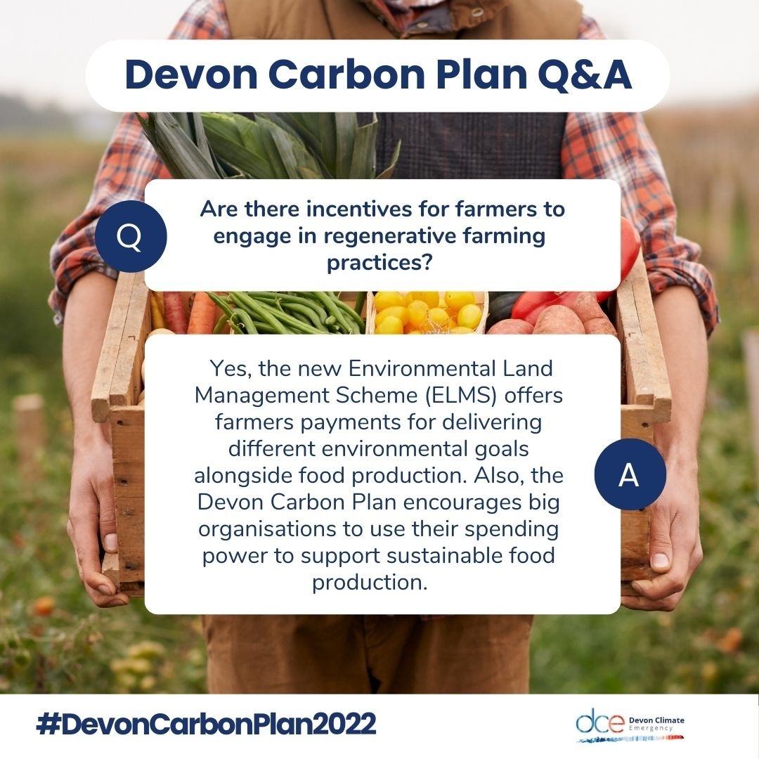 devonclimate's tweet image. 🌱 #DevonCarbonPlan2022 Q&amp;amp;A 🌱 

The Devon Carbon Plan - the roadmap for how Devon will reach net-zero emissions by 2050 (at the latest) - was published on our website in September.

Read the Plan here:

soc.devon.cc/DevonCarbonPla…

#NetZeroDevon #RegenerativeFarming #SustainableFood