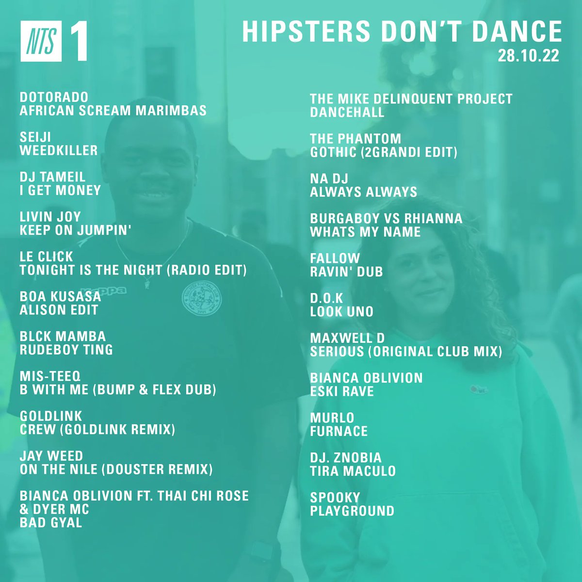 hddldn's tweet photo. We had a lot of fun mixing recent bangers with some forgotten favourites on our latest @NTSlive show.

https://t.co/pkEdtHl17q 

Music from @Equiknoxx_Music @ahadadream @PoisonZcora @BoaKusasa @mariimals @biancaoblivion @fallow2chalice @DJMURLO @schlachthofbrnx @Ayy_G inside! https://t.co/gjvKcWSDmJ