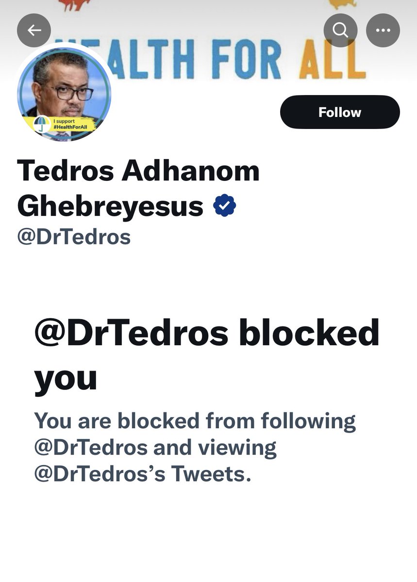 His loss not mine Dr. Tedros is A pitiful human being without honor, integrity or ethics