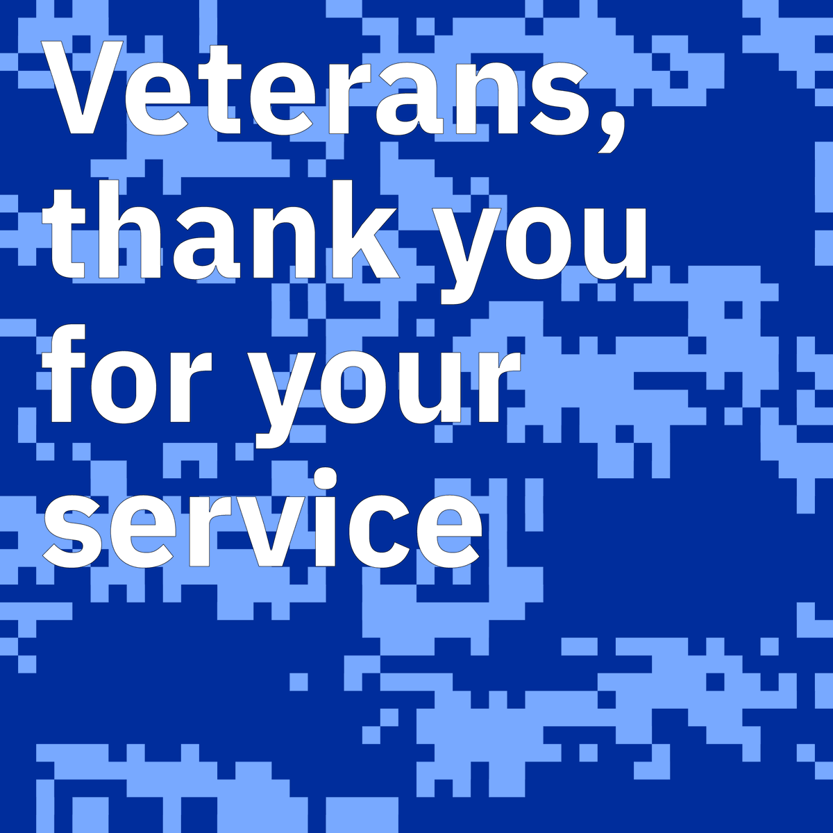 IBM's tweet photo. Today &amp; everyday we honor our Veterans. 

Thank you for your sacrifice and service. 💙 #VeteransDay https://t.co/D5Lru2X0rS