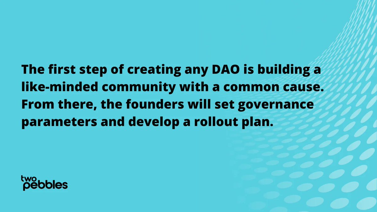 TwoPebbles_io's tweet image. The first step of creating any DAO is building a like-minded community with a common cause. From there, the founders will set governance parameters and develop a rollout plan.

#blockchain #polkadot $DOT $KSM #validator #kusamanetwork #validation #startup #fintech #DAO #web3