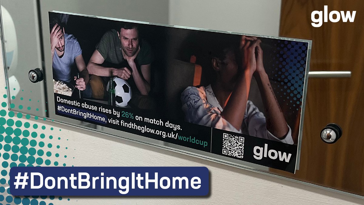 findtheglow's tweet photo. This World Cup season, #dontbringithome ⚽

When England lose a game, #domesticabuse cases rise by 38% 💔

Today we’re launching an important campaign to raise awareness of this increase during football tournaments. 

Find out more - https://t.co/r3fir7PdnX https://t.co/H2TwdU2hy9