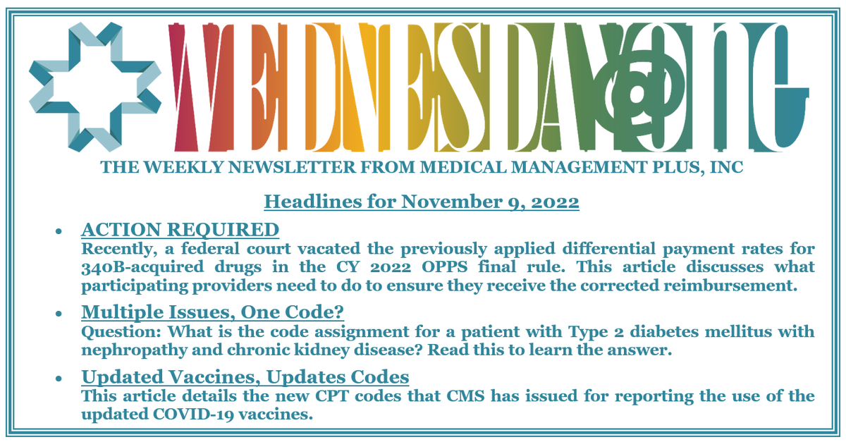 RTMDInsights's tweet photo. In this week's issue of Wednesday@One, read about a federal court ruling on September 28, 2022 regarding the 340B program. For a free subscription to Wednesday@One, go to https://t.co/rq9LSq1kPy https://t.co/npN2t2Potr