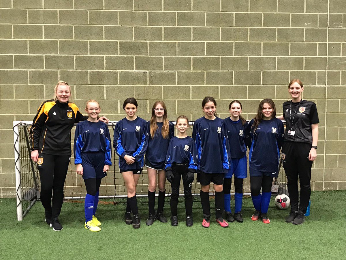 HHSSport's tweet photo. ⚪️🔵Girls Football🔵⚪️

The girls had a great time at the @tigerstrust Girls Five-a-side tournament this week! ⚽️🐯 

Narrowly missing out on the final by a point!

Highlight of the day was meeting @HullCityLFC captain @ellietanser 🤩 https://t.co/u5fXk9RCmf