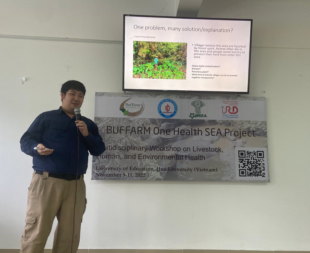nicoeleph's tweet photo. Had an amazing mutlidisciplinary 3-Days Workshop on Livestock, Humans and Enviro Health at Hué University (Vietnam) in the lense of the #BufFarm OneHealth SEA project ! Topics featured #amr, #anthropology and #OneHealth, #enviro studies and #molecularbio
#OHSEA_project
@ird_fr https://t.co/gbhz29MYMS