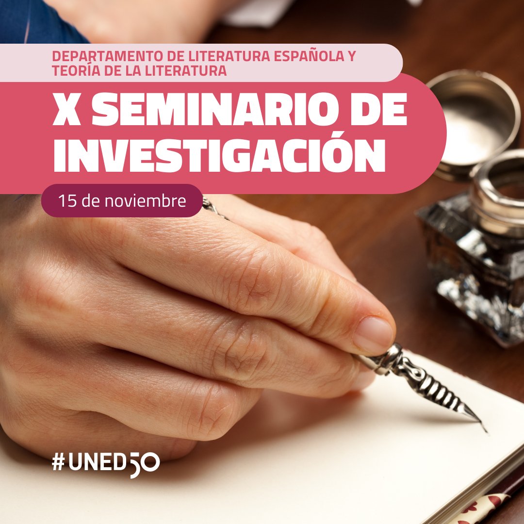 🟢Diálogo entre novela y cine
🟢Poesía a escena
 
Estos temas y más se abordarán en el seminario ‘Teoría y práctica de los estudios literarios’, organizado por <a href="/uned_filologia/">UNED_Filología</a>. 

🗓 15-11 
📍 <a href="/uned_polisoci/">Facultad de C. Políticas y Sociología de la UNED</a>

📝Inscríbete antes del 13-11👉 forms.office.com/pages/response…

#UNED50