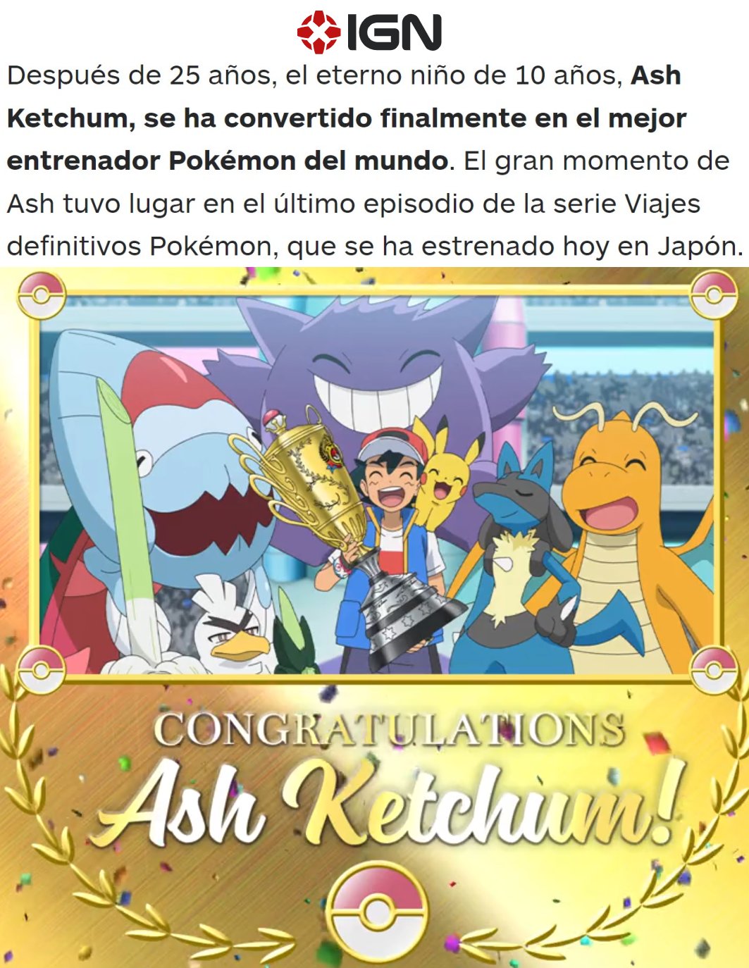 ¿Por qué es tendencia? on Twitter ""Pokémon" Porque Ash se convirtió