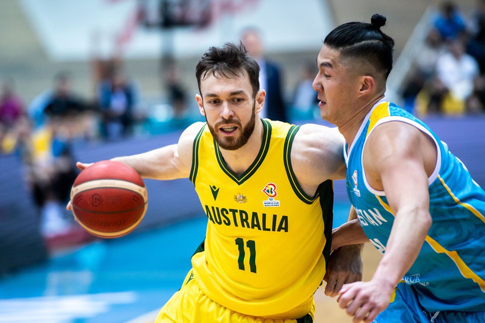 BasketballAus's tweet photo. The Australian Boomers have qualified for the @FIBAWC defeating Kazakhstan 97-50. 
Congratulations to Head Coach Mike Kelly and the team. 

World Cup we are coming for you! 👏 https://t.co/CTnG1Zyl2W