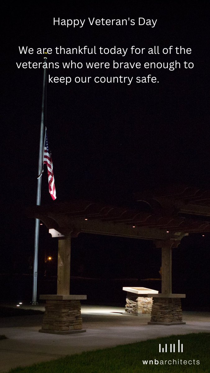 WNBArchitects's tweet photo. Happy Veteran’s Day to all of the brave veterans out there. We are thankful for your service. 
#VeteransDay https://t.co/QpNlkz0XS8