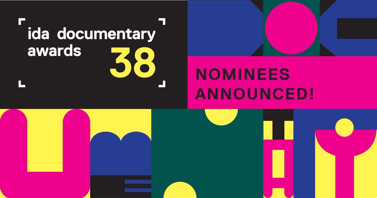 We are thrilled to announce the nominees of the 38th annual IDA Documentary Awards which will be held on December 10, 2022, at the Paramount Theater in Los Angeles.

See the full list of #IDADocAwards nominees at documentary.org/awards2022/nom…