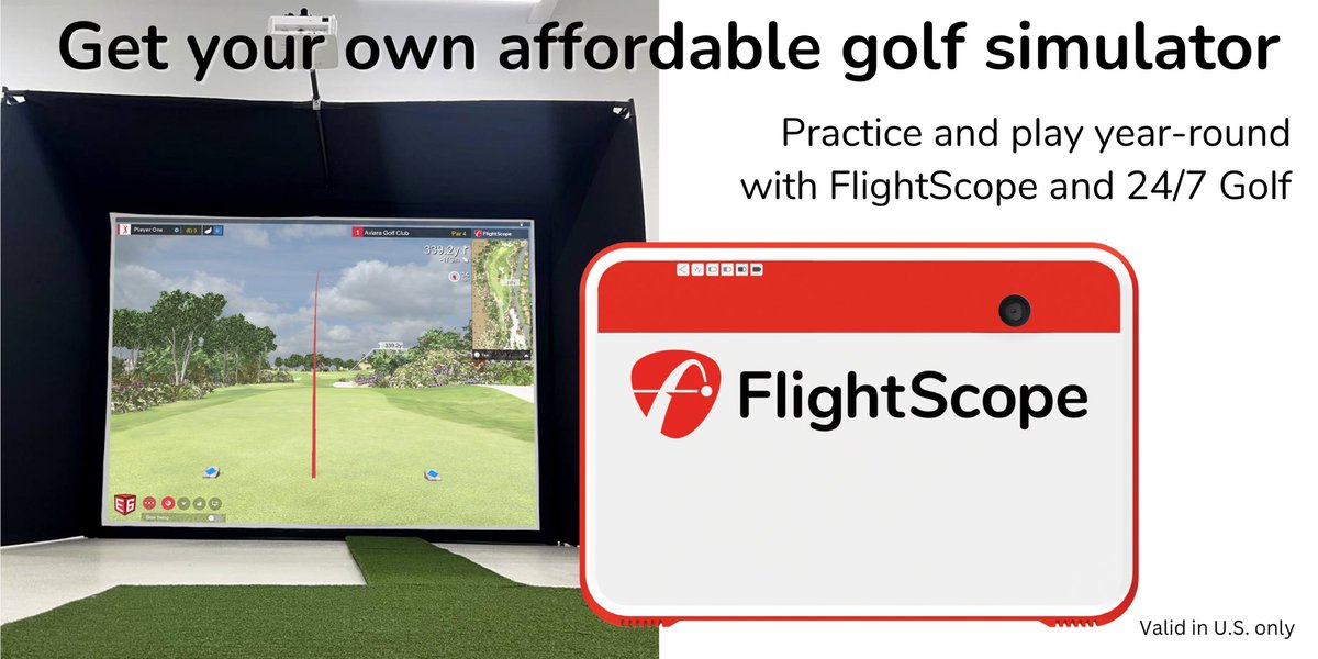FlightScopeGolf's tweet image. We&apos;ve teamed up with 24/7 Golf so you can now play year-round with your own simulator at home. Choose from 3 different sizes and set up in 30 minutes. Head over to our website to learn more ⛳️
 
#flightscopefamily #performancedatayoucantrust
