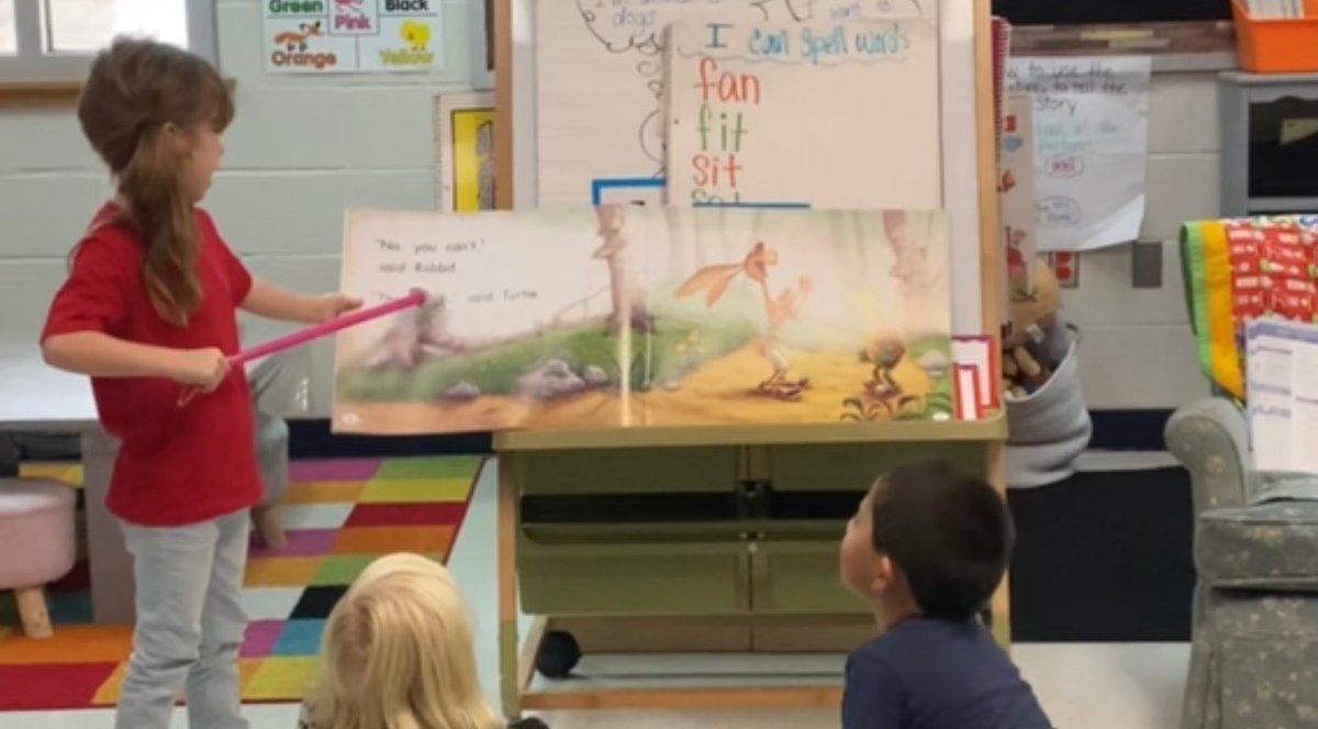 TidwellBrittani's tweet photo. A kindergarten student leading her kindergarten classmates in a choral reading… this is some of the greatness happening at Live Oak Learning Center! #SetAGoldStandard #ReadingIsOurSuperpower https://t.co/ar0wKRaqIL