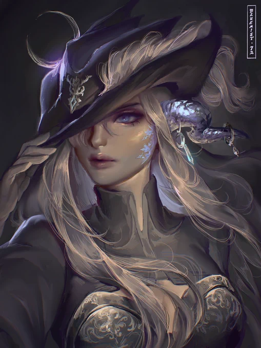 Commission for   such a gorgeous #ffxiv character to paint  I love lunar themes with all my heart.. 