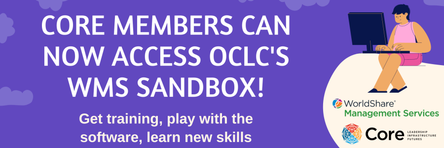 ALA_Core's tweet photo. Register for our 1st Core @OCLC WMS Sandbox Orientation session on Thursday, Nov 17, from 12-1pm CT, to learn about this free, hands-on learning opportunity for Core members - https://t.co/9La9PSwN2b #LibrarySystems https://t.co/EtpIIBUY22