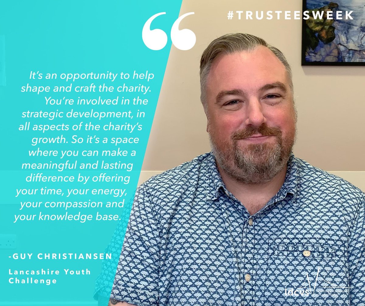 LancasterCVS's tweet image. Could you be a #trustee? Listen to Guy and our other trustees give their guidance on taking that step and making that decision. 🎦➡️ bit.ly/3X5jWn0 #LDCVSTrusteeWeek #TrusteesWeek
