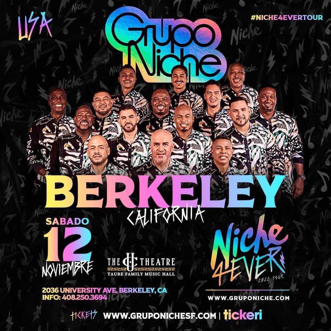 Coming this Saturday November 12  for the first time in Berkeley CA! 
GRUPO NICHE LIVE IN CONCERT!
The UC Theatre | Berkeley 
Tickets:
jaffeevents.com 
GrupoNicheLive.com

#latinos #salsa #GrupoNiche
