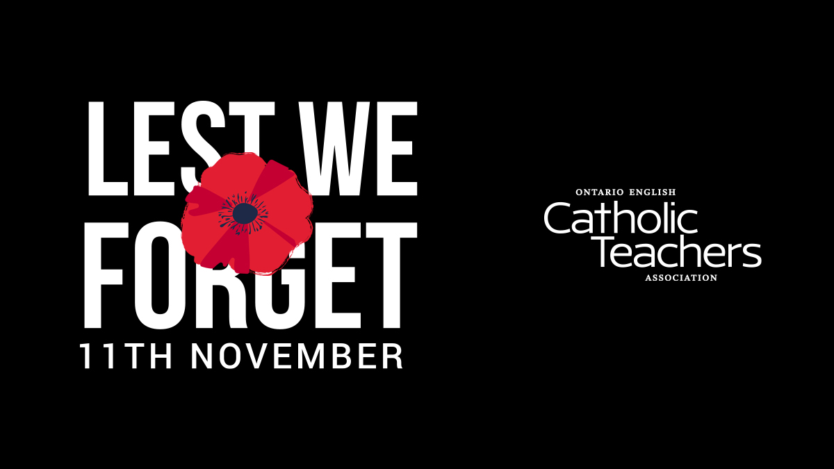 Catholic Teachers (@oectaprov) on Twitter photo #LestWeForget #LestWeForget