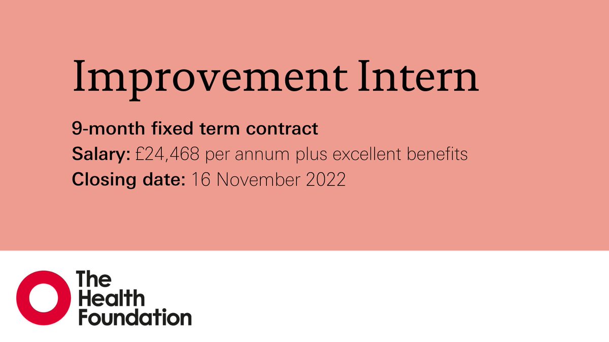 We’re looking for an intern for our improvement team who is enthusiastic about improving health and care.

You’ll work across the organisation on a range of improvement projects while developing key skills.

Find out more and apply⬇️
lde.tbe.taleo.net/lde01/ats/care…