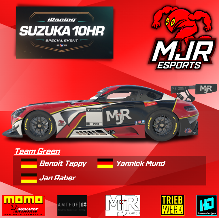 mjresports's tweet photo. +++ iRacing Special Event 10h Suzuka calling 🇯🇵 +++

📍Suzuka International Circuit
🟩14:00 CEST
🏎️ @amgmotorsport &amp; @BMWEsports 

#mjresports #mjrgmbh #amthof12 #momo #gebhardtautomotive #virtualracing #simracing #esports #team #EsportsRacing #vco https://t.co/yP7fS7Ik3f