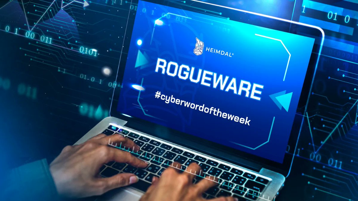 HeimdalSecurity's tweet photo. #Rogueware is a type of deceitful #malware which claims to be a trusted and harmless software program (such as #antivirus). Cybercriminals use rogueware to harvest data from their victims or to trick them into paying money. Often, rogueware also includes #adware functions. https://t.co/IaiC46lTEc
