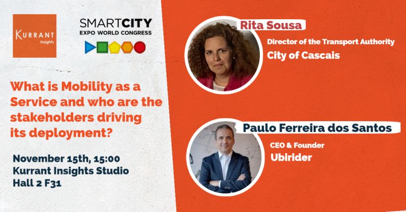 On DAY 1 of <a href="/SmartCityexpo/">Smart City Expo World Congress</a>, we will host a panel discussion in our on-site studio with Rita de Sousa from <a href="/CMCascais/">Câmara Municipal de Cascais</a> &amp; <a href="/Paulo_F_Santos/">Paulo F. dos Santos</a> from <a href="/ubirider/">Ubirider</a> to discuss #MaaS and the various stakeholders driving its deployment. See you there!

#mobility #scewc22 #smartcities