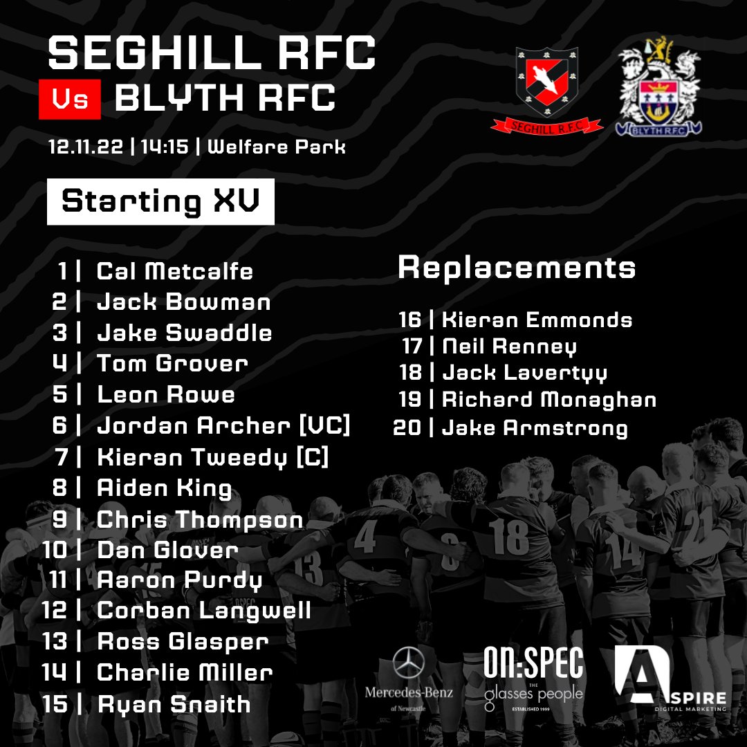 TEAM NEWS | After a week off, the Hill are back in action when they host local rivals <a href="/Blyth_RFC/">BlythRFC</a> at Welfare Park tomorrow. 

NB: kick-offs have changed to 14:15. Bar open with live spot on the TVs.

#UpTheHill #Seghill #NorthumberlandRugby #NorthEastRugby #RugbyUnion