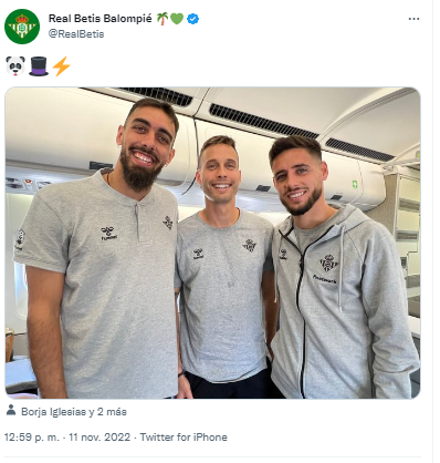 carrusel's tweet photo. 👀🇪🇸 Más reacciones a la lista de Luis Enrique

🟢⚪️ El @RealBetis publica una foto con @BorjaIglesias9, @SergioCanales y @AlexMoreno 

#Qatar2022 https://t.co/Fk78fk23kH
