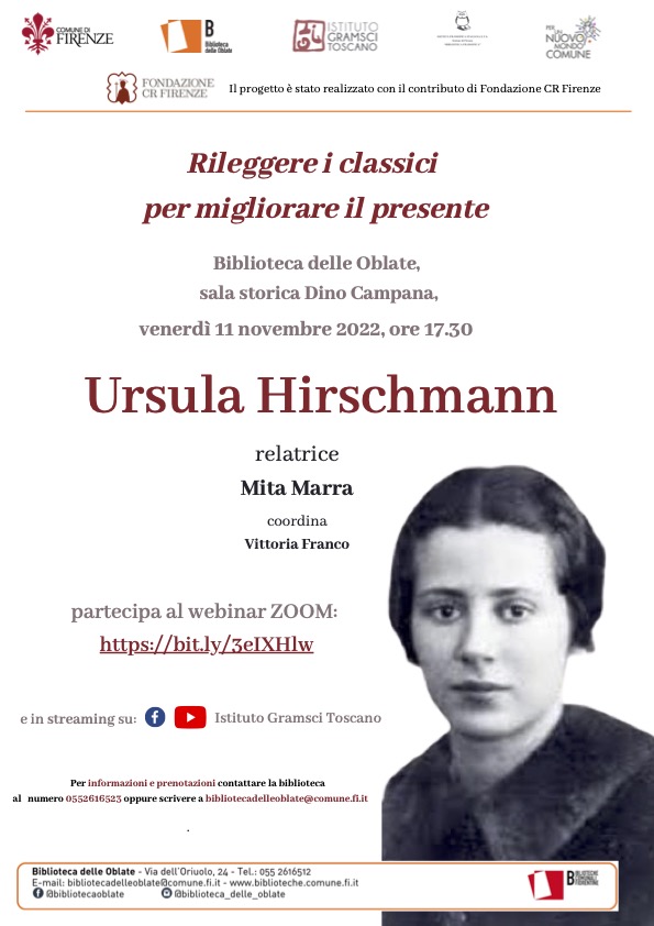 Honored to talk about #UrsulaHirschmann today in Florence