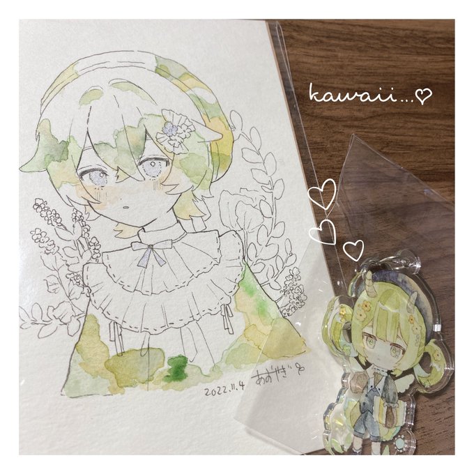 報告遅くなりました…!すみません!
今回あおやぎさん(@aoyagi630630 )のプレゼント企画に見事当たり、めちゃめちゃ可愛いアクキー&とっても素敵なドローイングを頂きました✨
当たった時は本当に嬉しかったです☺️
素敵な企画に参加することができて良かったです♪↓ 