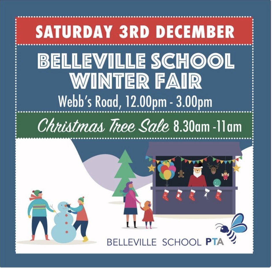 NappyValleyNet's tweet photo. Save the date for @bellevillesch Winter Fair on Webbs Road 🎄 #christmastree #localchristmas #swlondon #familyfun https://t.co/iNoBPKRjw6